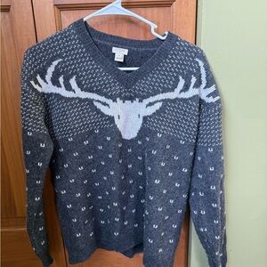 J Crew wool reindeer sweater
